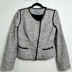 Classiques Entier Women’s MED Black & White Tweed Zip Blazer